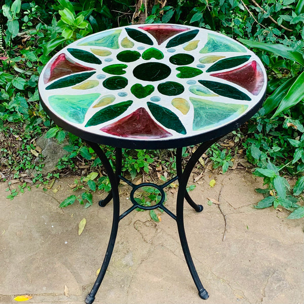 Dalle de Verre table ~ 60cm diameter, 77cm high