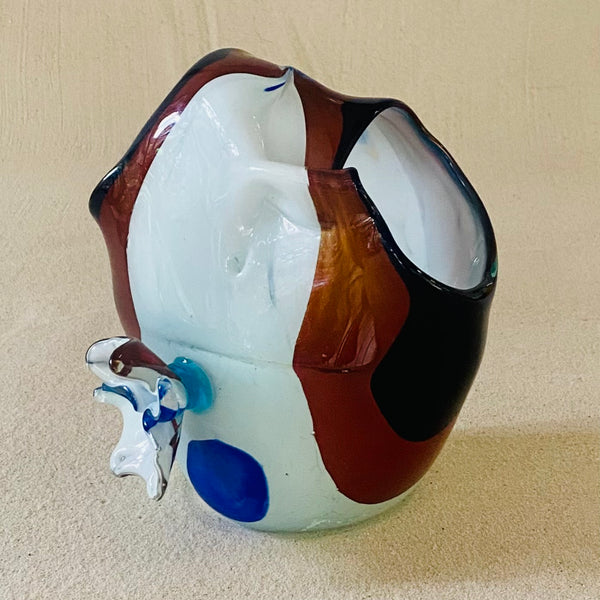 Blown glass - 25cm decorative tapered basket vase