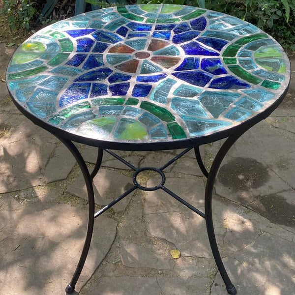 Dalle de Verre table ~ 80cm diameter, 77cm