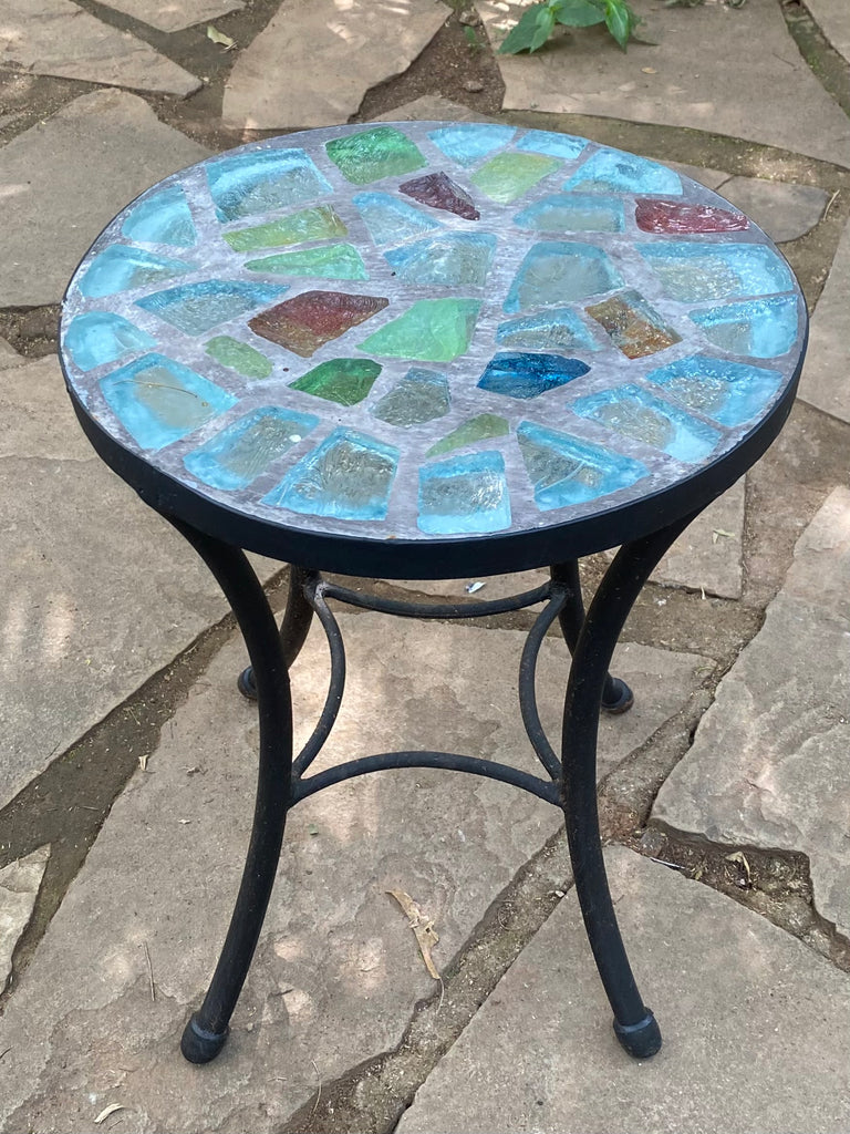 Dalle de Verre coffee table ~ 40cm diameter, 48cm high