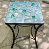 Dalle de Verre side table ~ 40cm square, 48cm high