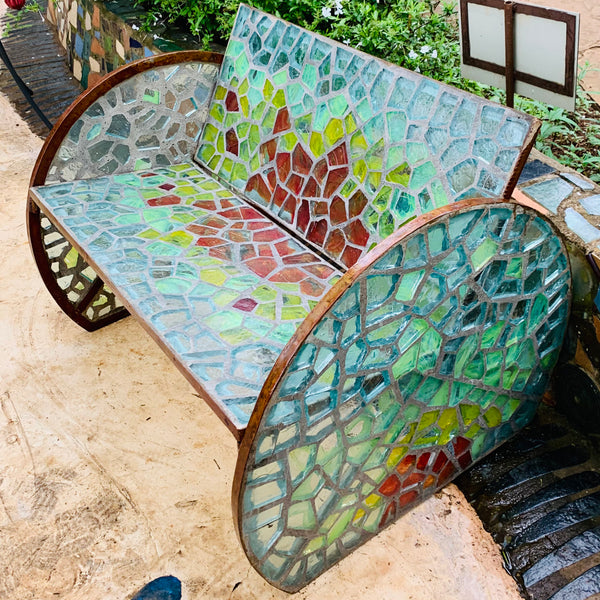 Dalle de Verre garden bench