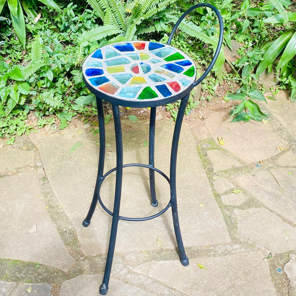 Dalle de Verre bar stool ~ 35cm seat, 76cm high