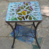 Dalle de Verre side table ~ 40cm square, 48cm high