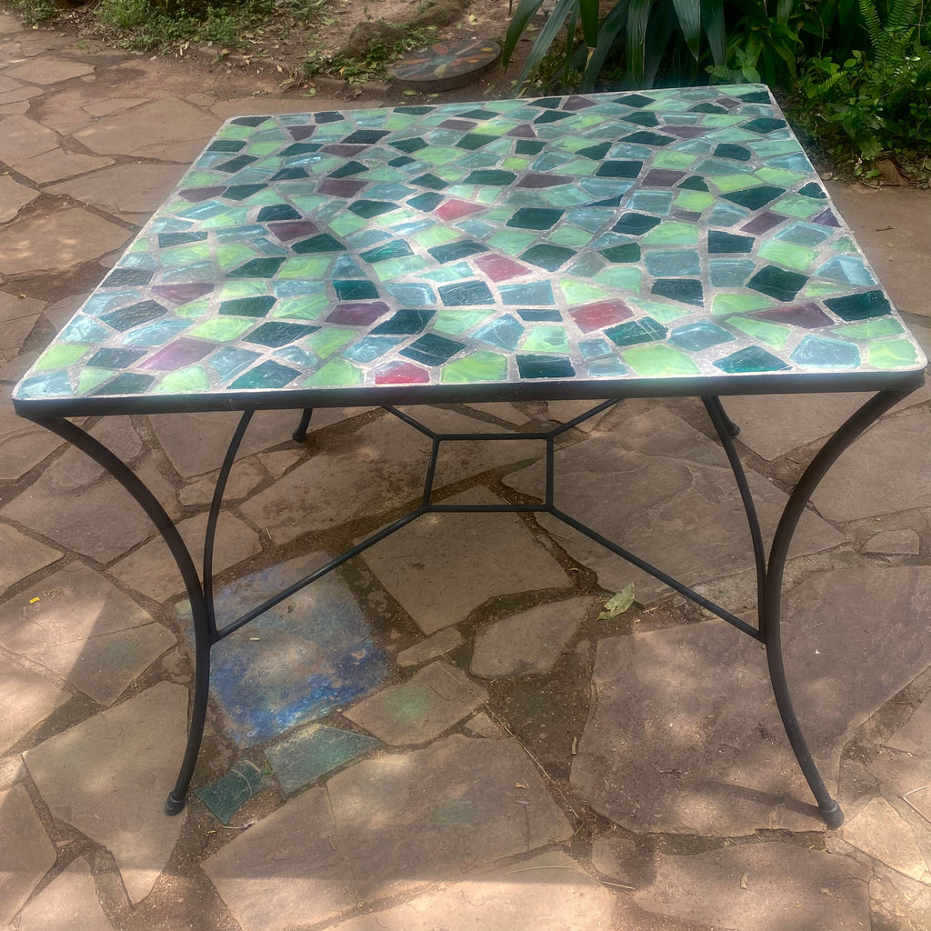 Dalle de Verre table ~ 100cm square, 77cm high