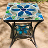 Dalle de Verre side table ~ 40cm square, 48cm high