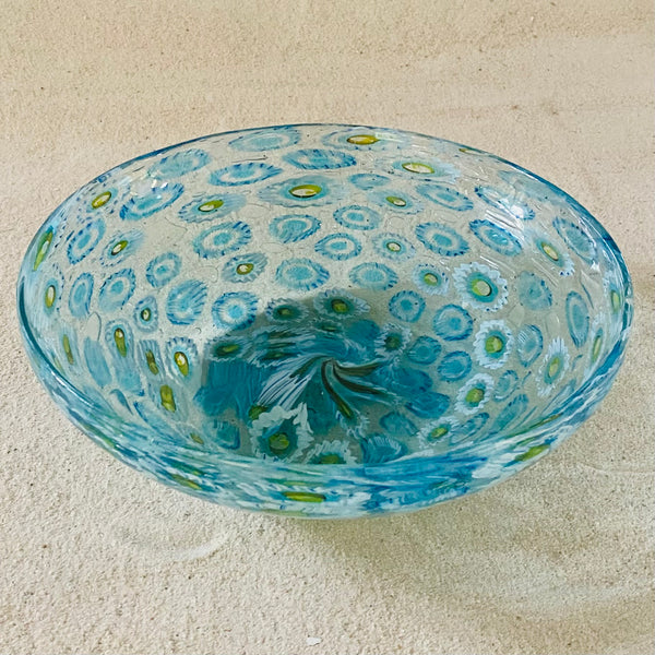 Blown glass - 30cm classic bowl 'Tranquille' murrine by Anselm