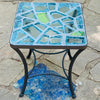 Dalle de Verre side table ~ 40cm square, 48cm high