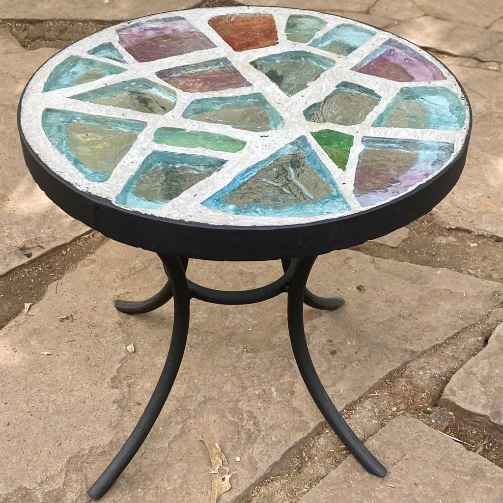 Dalle de Verre stool ~ 30cm diameter, 30cm high