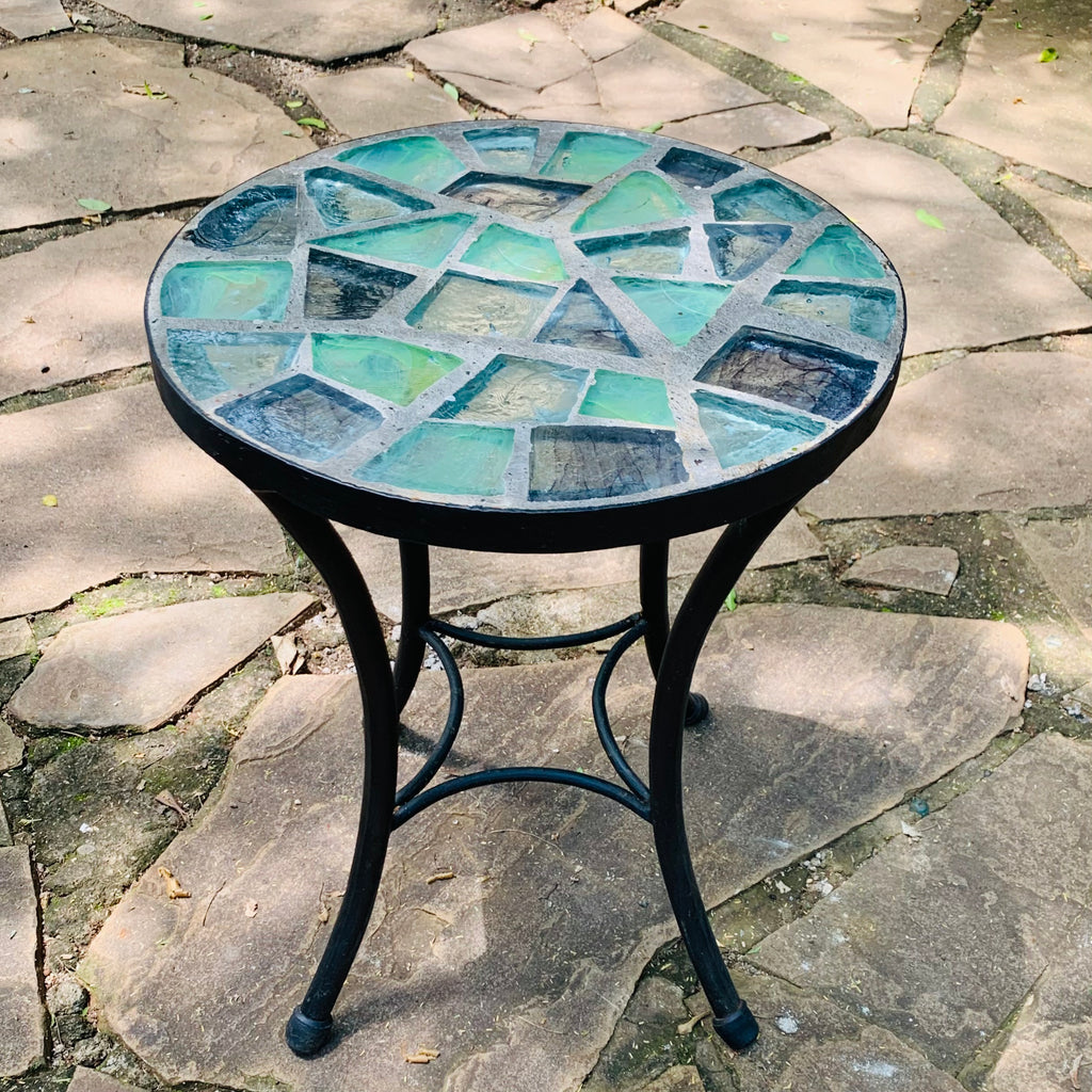 Dalle de Verre coffee table ~ 40cm diameter, 48cm high