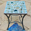 Dalle de Verre side table ~ 40cm square, 48cm high