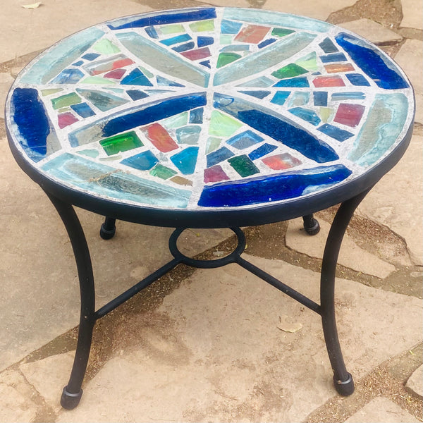 Dalle de Verre coffee table ~ 60cm diameter, 50cm high