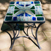 Dalle de Verre side table ~ 40cm square, 48cm high