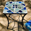 Dalle de Verre side table ~ 40cm square, 48cm high