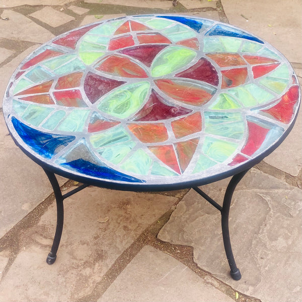 Dalle de Verre coffee table ~ 80cm diameter, 50cm high