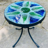 Dalle de Verre stool ~ 30cm diameter, 30cm high