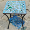 Dalle de Verre side table ~ 40cm square, 48cm high