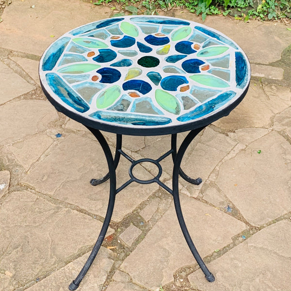 Dalle de Verre table ~ 60cm diameter, 77cm high