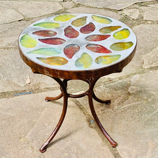 Dalle de Verre stool ~ 30cm diameter, 30cm high