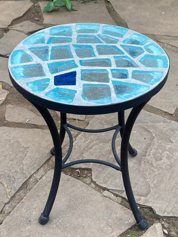 Dalle de Verre coffee table ~ 40cm diameter, 48cm high