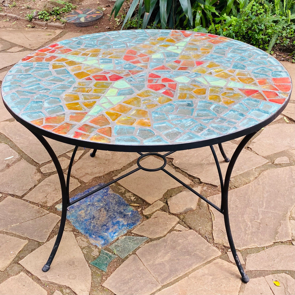 Dalle de Verre table ~ 120cm diameter, 77cm high