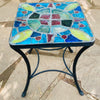 Dalle de Verre side table ~ 40cm square, 48cm high