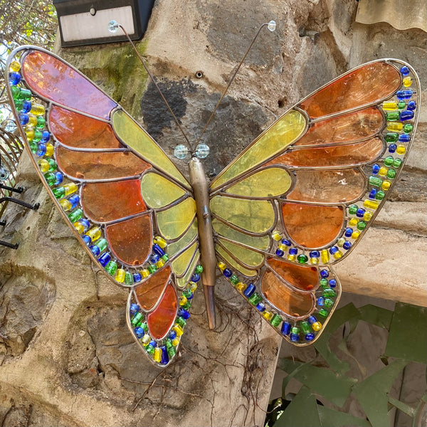 Wall art - wall mounted butterfly ~ 80cm stainless steel