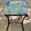 Dalle de Verre side table ~ 40cm square, 48cm high