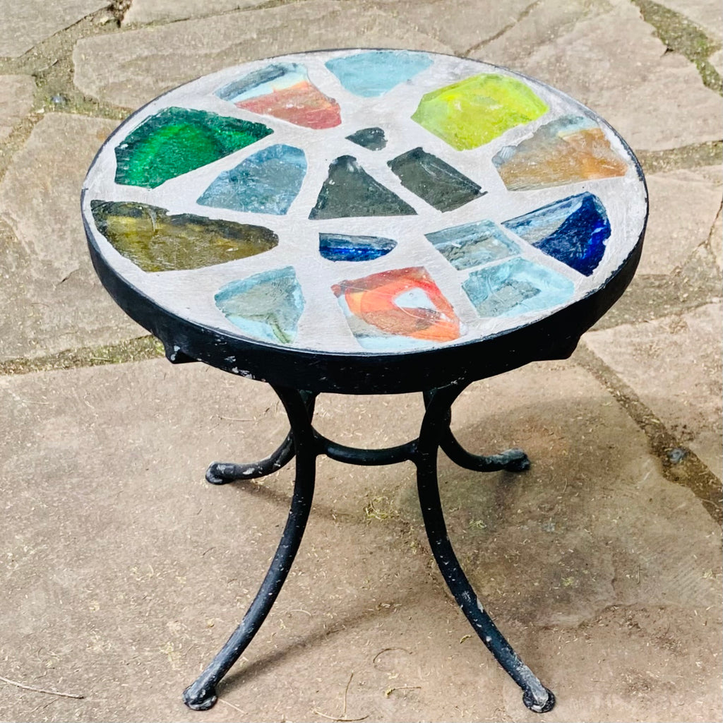 Dalle de Verre stool ~ 30cm diameter, 30cm high