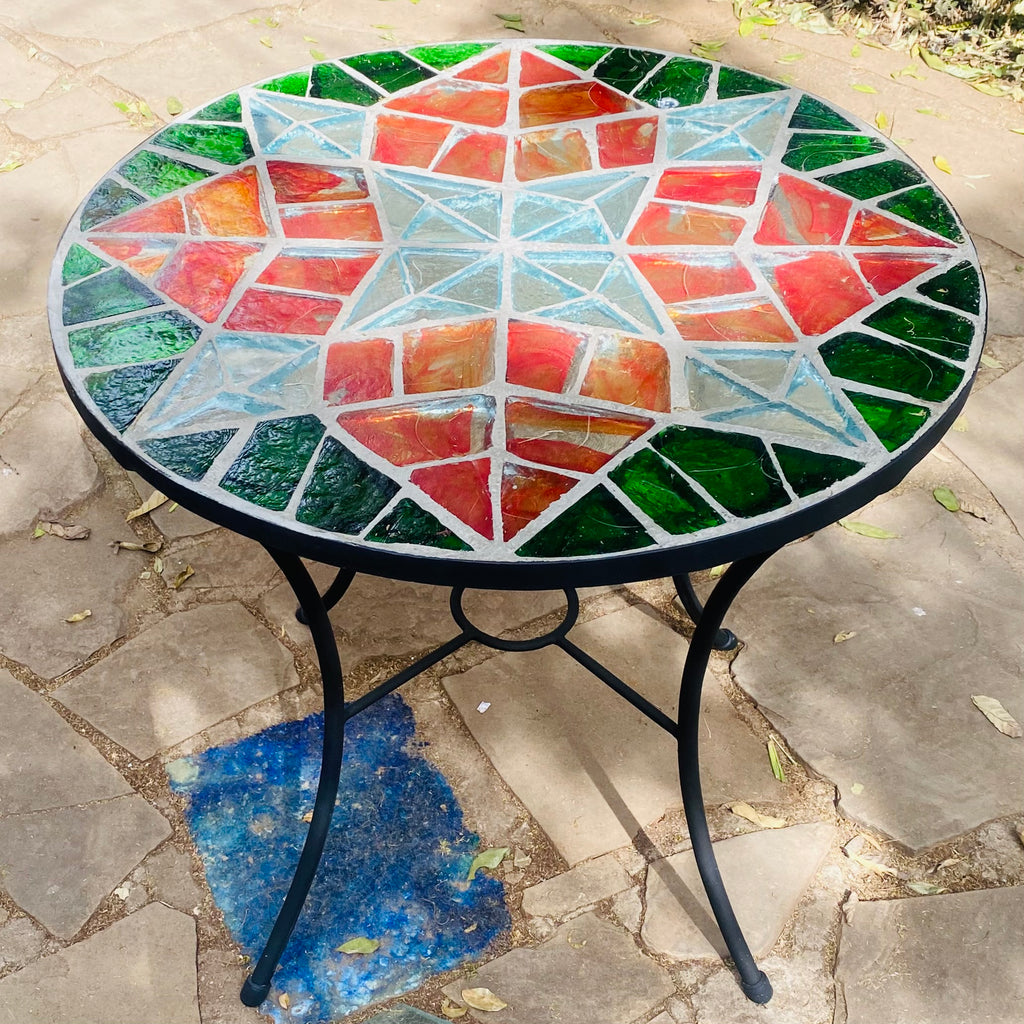 Dalle de Verre table ~ 80cm diameter, 77cm