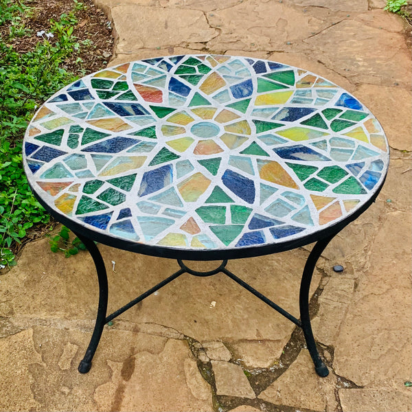 Dalle de Verre coffee table ~ 80cm diameter, 50cm high