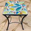 Dalle de Verre side table ~ 40cm square, 48cm high