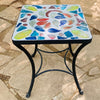 Dalle de Verre side table ~ 40cm square, 48cm high