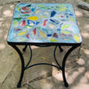 Dalle de Verre side table ~ 40cm square, 48cm high