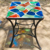 Dalle de Verre side table ~ 40cm square, 48cm high