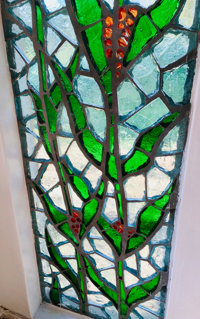 Dalle de Verre 'Ginger' 2 panels ~ 1.6 x 0.5m