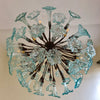 Chandelier 'Clearly Now', bare bulbs, clear flowers, 1.8m, 1m. 2 wall brackets