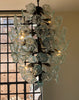 Chandelier 'Clearly Now', bare bulbs, clear flowers, 1.8m, 1m. 2 wall brackets
