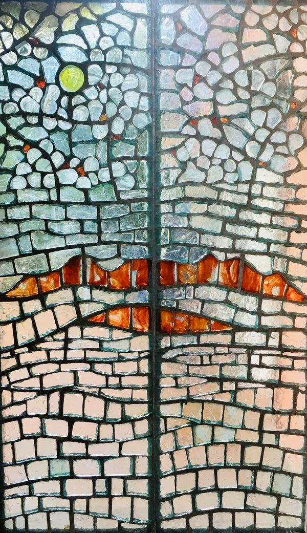 Dalle de Verre 'Hills' 2 panels ~ 2 x 1m