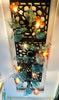 Chandelier 'Creeper' turquoise leaves, LED's in flowers