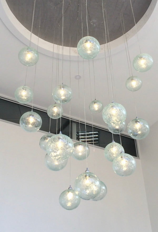 Chandelier 'Corporate Crackle' hanging cluster