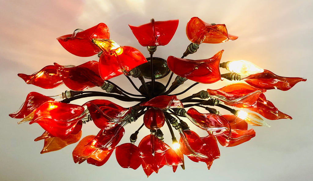 Chandelier 'Anthurium' 30 blown leaves