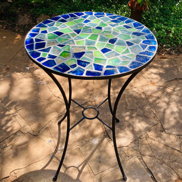 Dalle de Verre bar table ~ 76cm diameter, 106cm high