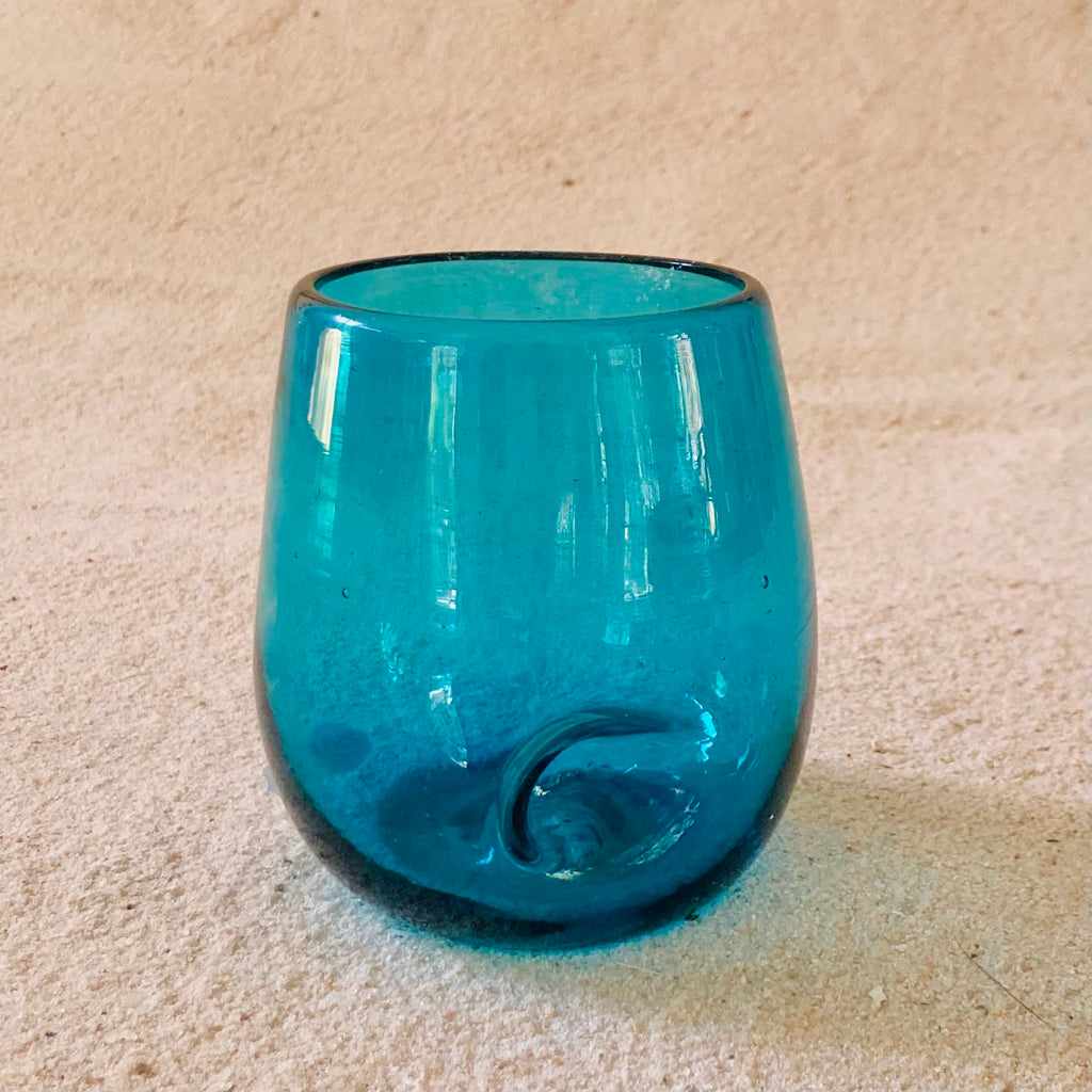 Blown glass - ‘Thumb’ler (short round dimple tumbler) ~ 300ml