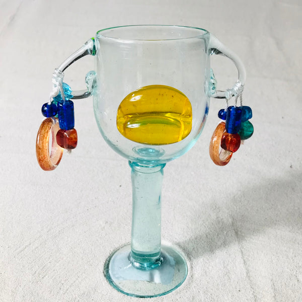 Blown glass - goblet 'Maasai' by Josja